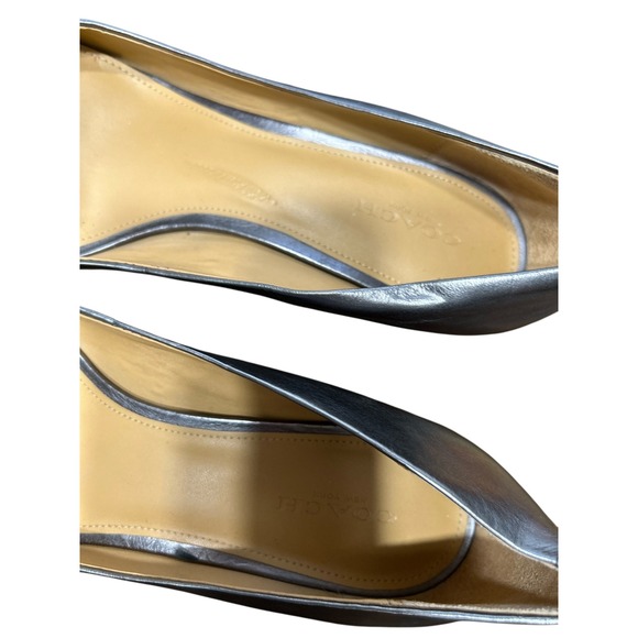 Coach Black Silver Pointed Toe Kitten Heel Pumps Women's Size 9B - Picture 11 of 11